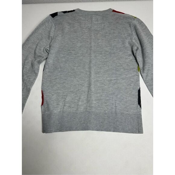 L.O.G.G. By H&M Gray Argyle Sweater Multi-color Casual Cotton Blend Size 9-10Y - Picture 10 of 11
